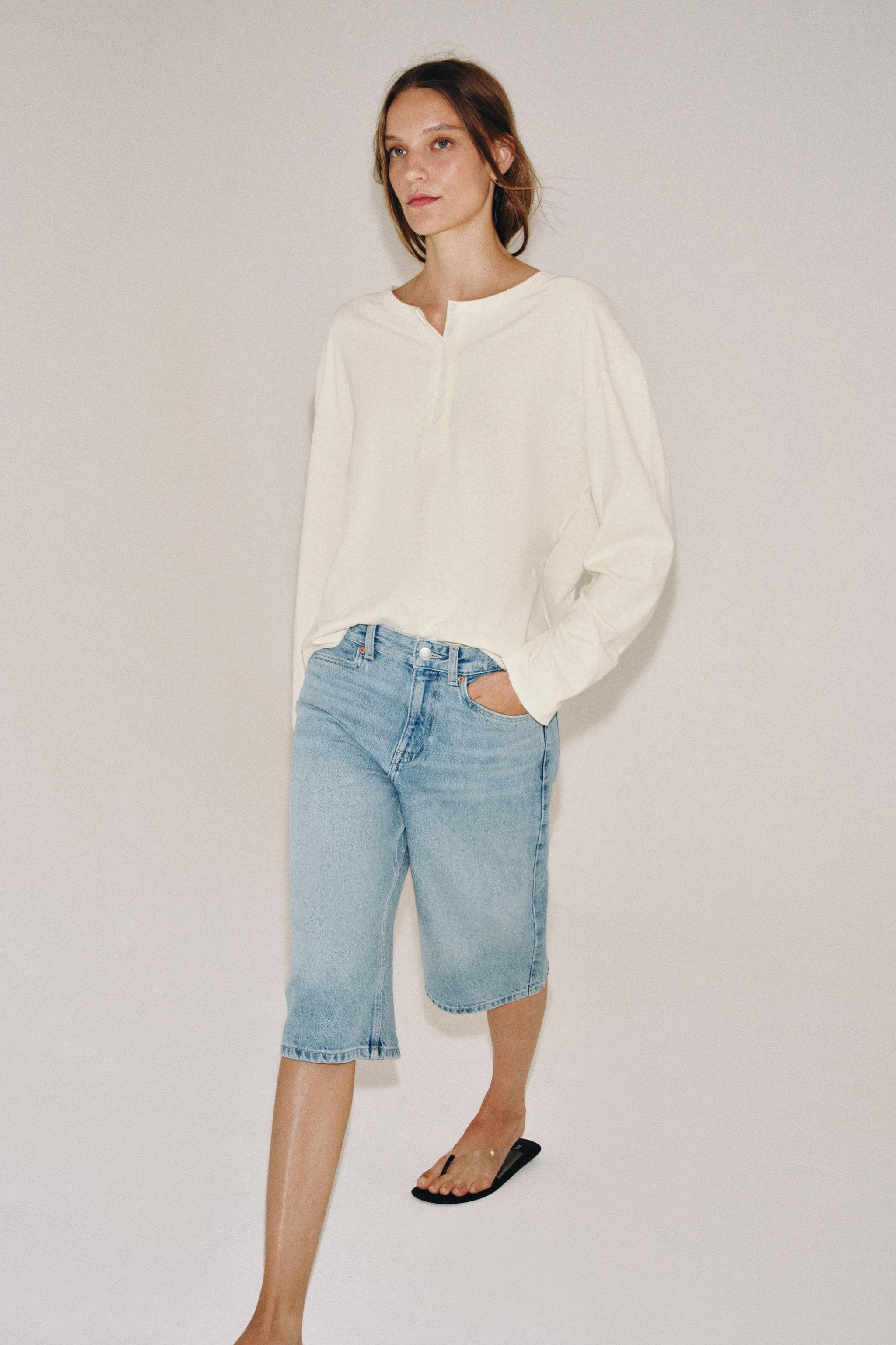 MID-RISE DENIM SHORTS ZW COLLECTION